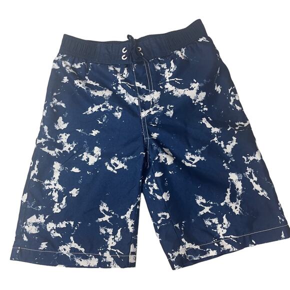 Crazy 8 Board Shorts Blue and White Print Size 7 Boys - Picture 1 of 6